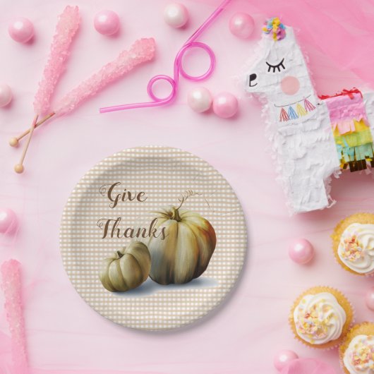 "Geben Sie Dank-" Herbst-Erntedank-Papier-Teller Pappteller (Party)