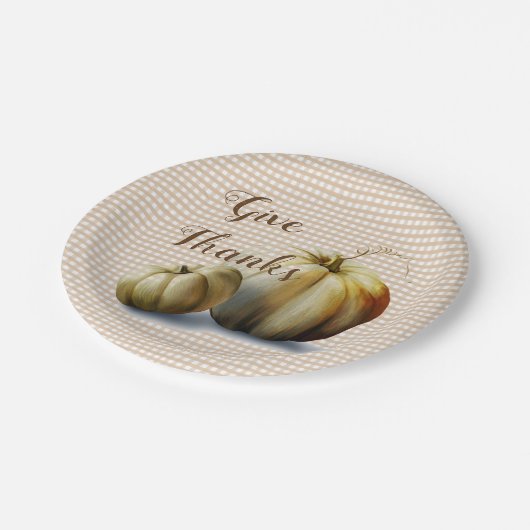 "Geben Sie Dank-" Herbst-Erntedank-Papier-Teller Pappteller (Schrägansicht)
