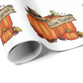 Geben Sie Dank-Kürbise Geschenkpapier (Rolleneckpunkt)