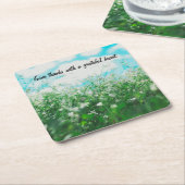 Geben Sie Dank mit einem dankbaren Rechteckiger Pappuntersetzer (angewinkelt)