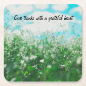 Geben Sie Dank mit einem dankbaren Rechteckiger Pappuntersetzer (Vorderseite)