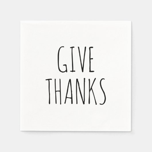 Geben Sie dank niedlicher Typografie-Erntedank Serviette (Vorderseite)