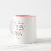 "Geben Sie Dank" Scripture-Kaffee-Tasse Zweifarbige Tasse (Vorderseite Links)