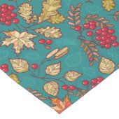 Geben Sie Dankeschön Blätter Muster auf blauem Ern Kurzer Tischläufer (Ecke)