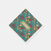 Geben Sie Dankeschön Blätter Muster auf blauem Ern Serviette (Ecke)