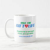 Geben Sie das Geschenk des Lebens Kaffeetasse (Links)