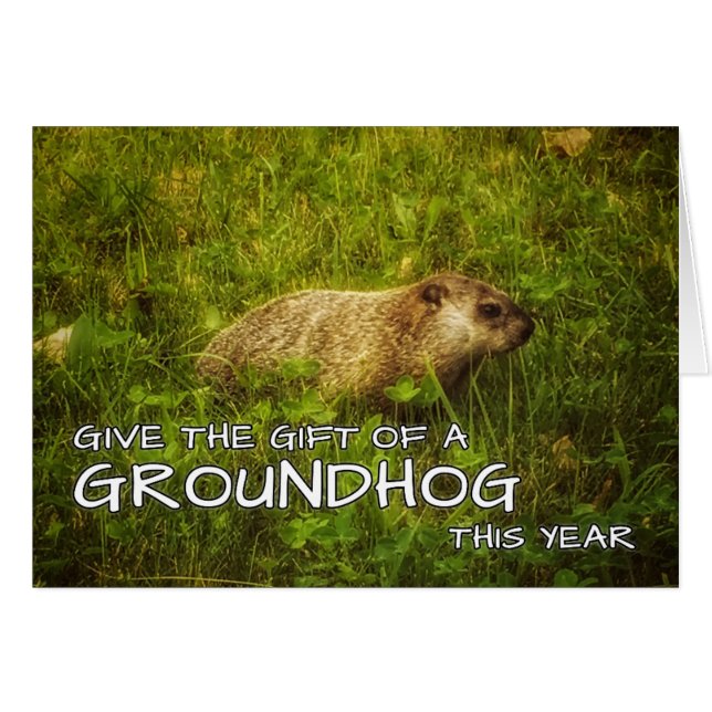 Geben Sie das Geschenk einer Groundhog-Karte in di (Vorderseite (Horizontal))