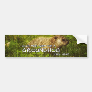 Geben Sie das Geschenk eines Groundhog in diesem J Autoaufkleber