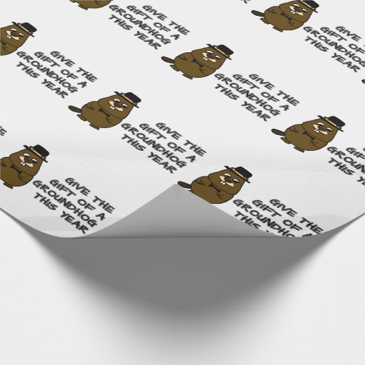 Geben Sie das Geschenk eines Groundhog in diesem J Geschenkpapier (Ecke)