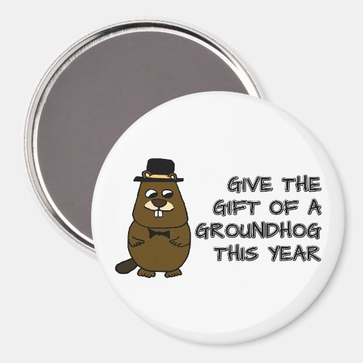 Geben Sie das Geschenk eines Groundhog in diesem J Magnet (Vorderseite/Rückseite)
