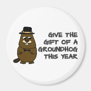 Geben Sie das Geschenk eines Groundhog in diesem J Magnet