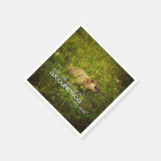 Geben Sie das Geschenk eines Groundhog in diesem J Serviette (Ecke)