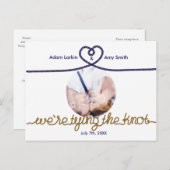 GEBEN SIE DAS KNOT Nautical Rett Date Foto Postcar Ankündigungspostkarte (Vorne/Hinten)