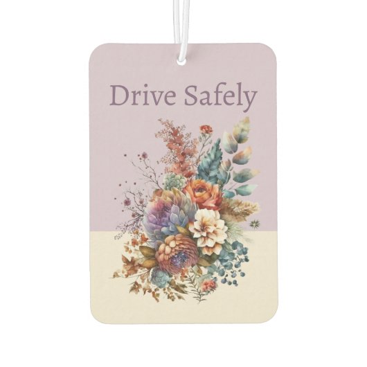 Geben Sie das Laufwerk sicher Blume lila ein Autolufterfrischer (Rückseite)