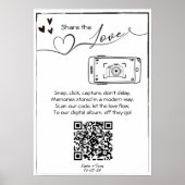 Geben Sie das QR-Zeichen für Liebe-Hochzeitssticht Poster (Vorne)
