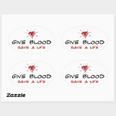 Geben Sie dem Blut ein Leben Rettend Ovaler Aufkleber (Blatt)