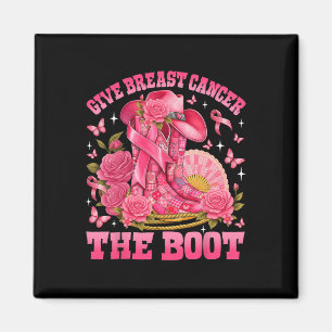 Geben Sie dem Brustkrebs das Boot Cowgirl Patchwor Magnet