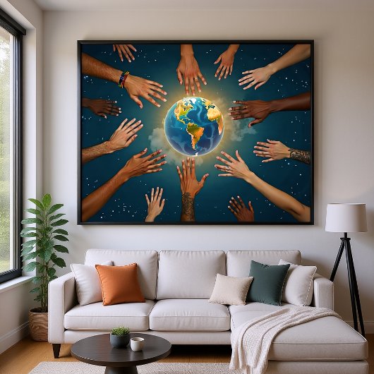 Geben Sie dem Frieden ein glückliches Poster