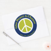 Geben Sie dem Frieden eine Chance Runder Aufkleber (Umschlag)