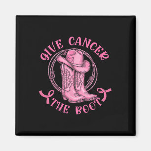 Geben Sie dem Krebs den Western "Boot Pink Breast  Magnet