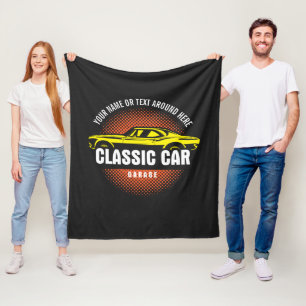 Geben Sie den Namen "Gelbes klassisches Auto" ein Fleecedecke