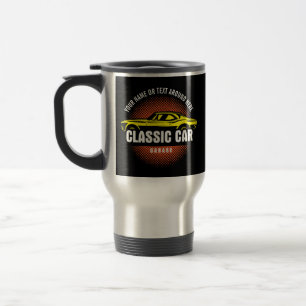 Geben Sie den Namen "Gelbes klassisches Auto" ein Reisebecher