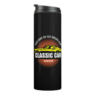 Geben Sie den Namen "Gelbes klassisches Auto" ein Thermosbecher