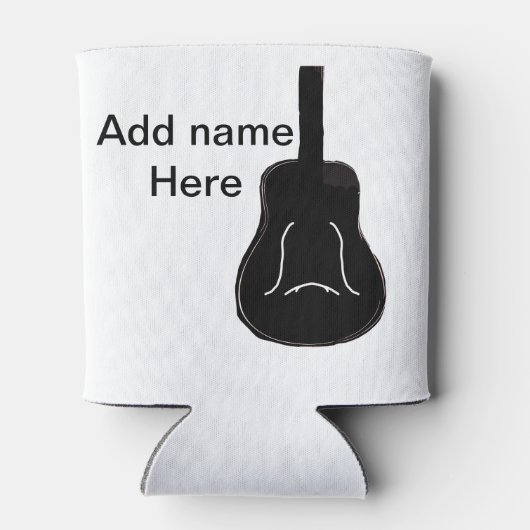 Geben Sie den Namen Schwarz-weißer Gitarrentextmus Dosenkühler (Rückseite)