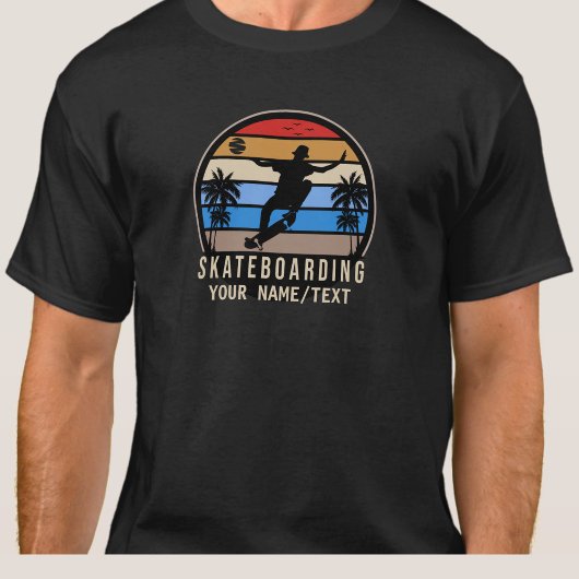 Geben Sie den Namen Text Skateboarding Retro Vinta T-Shirt