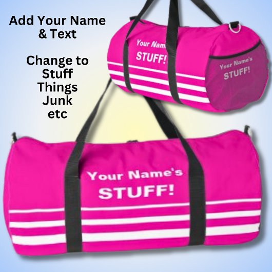 Geben Sie den Namen Text Subject Hot Pink ein Duffle Bag