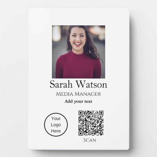 Geben Sie die Geschäftsdetails q r c des Bildtitel Fotoplatte (Vorderseite)