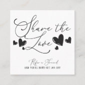 Geben Sie die Liebe Simple Minimal Hearts Script f Empfehlungskarte (Vorderseite)