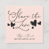 Geben Sie die Liebe Simple Minimal Hearts Script f Empfehlungskarte (Vorderseite)