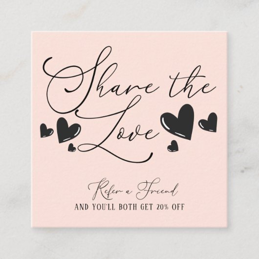 Geben Sie die Liebe Simple Minimal Hearts Script f Empfehlungskarte (Vorderseite)