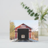 Geben Sie die Schiefer Covered Bridge ein Postkarte (Stehend Vorderseite)