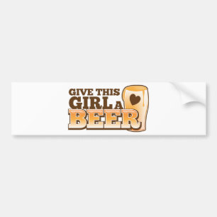 Geben Sie diesem Mädchen ein Bier Nd Autoaufkleber