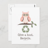 Geben Sie eine Hoot Gerecycelt Postkarte (Vorne/Hinten)