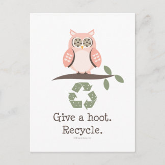 Geben Sie eine Hoot Gerecycelt Postkarte