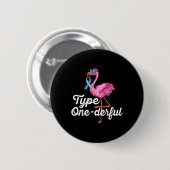 Geben Sie eine Niedliche Flamingo Typ 1 Diabetes-A Button (Vorne & Hinten)