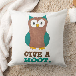 Geben Sie einem HOOT Cartoon Owl Bird Eyes Owl Ill Kissen