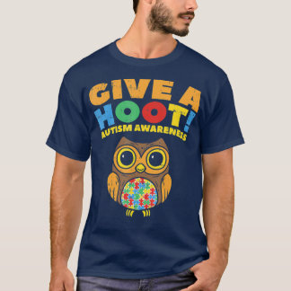Geben Sie einen Hoot Autismus Awareness Owl Bird L T-Shirt