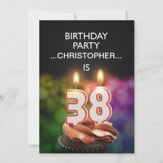 Geben Sie einen Namen, 38. Geburtstagsparty Einlad Einladung