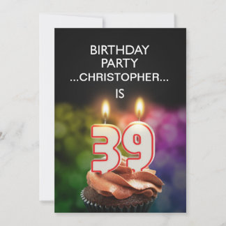 Geben Sie einen Namen, 39. Geburtstagsparty Einlad Einladung