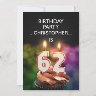 Geben Sie einen Namen, 62. Geburtstagsparty Einlad Einladung