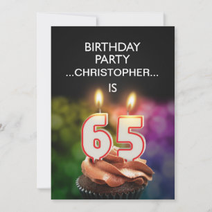 Geben Sie einen Namen, 65. Geburtstagsparty Einlad Einladung