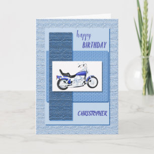 Geben Sie einen Namen, Motorrad Geburtstag Karte
