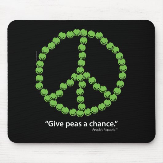 Geben Sie Erbsen als Chance (dunkle Stoffe) Mousepad (Vorne)