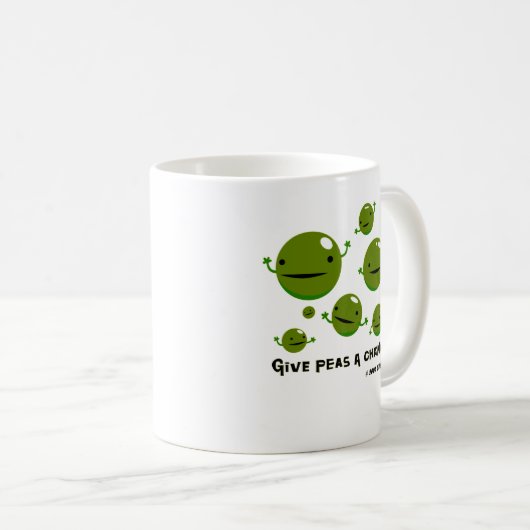 Geben Sie Erbsen eine Möglichkeit Kaffeetasse (VorderseiteRechts)