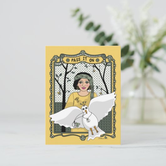 Geben Sie es an On_C_ Postcard Postkarte (Stehend Vorderseite)