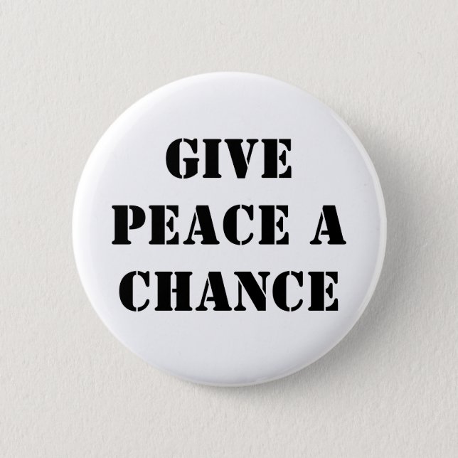 Geben Sie Frieden eine Möglichkeit Button (Vorderseite)